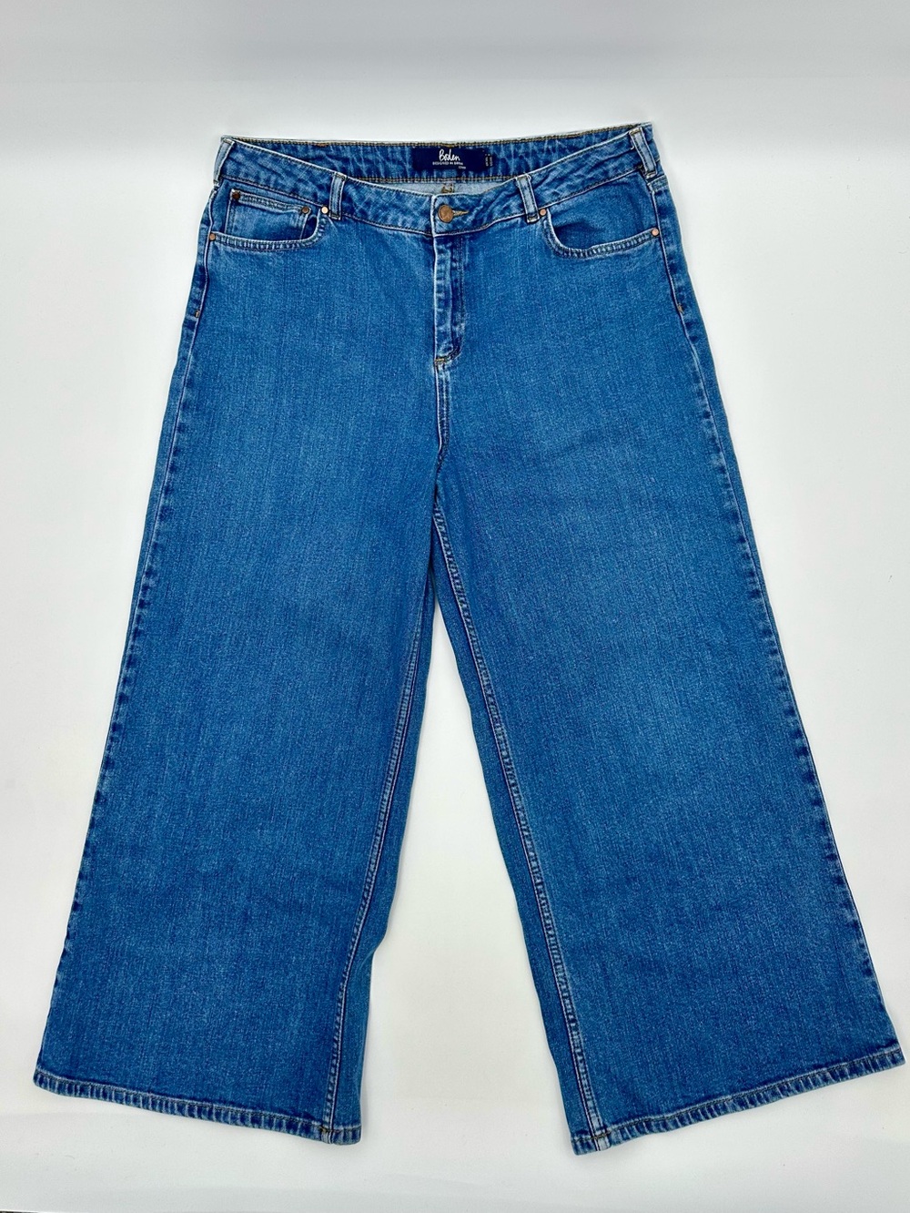 Boden The York Cropped Wide Leg Jeans size 14 Long